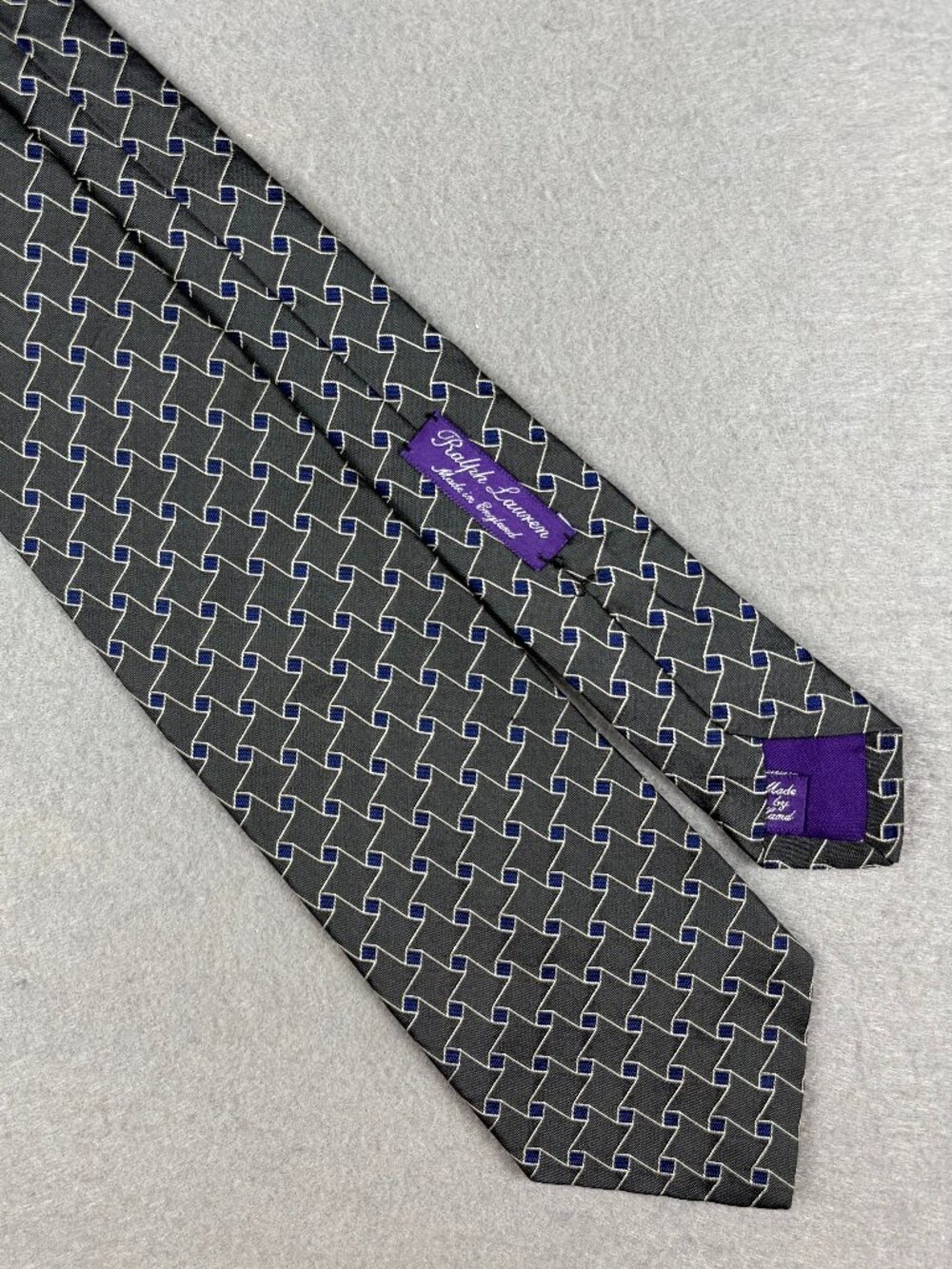 Ralph Lauren Purple Label Silk Geometric Tie Made in England